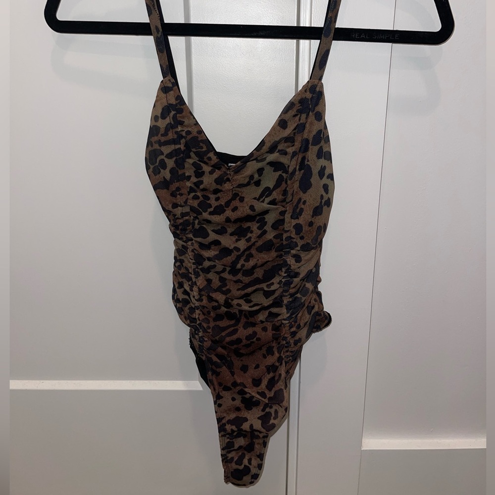 Urban Outfitters Cheetah Ruched Bodysuit